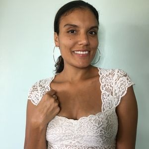 White Lace Crop Top/Bralette